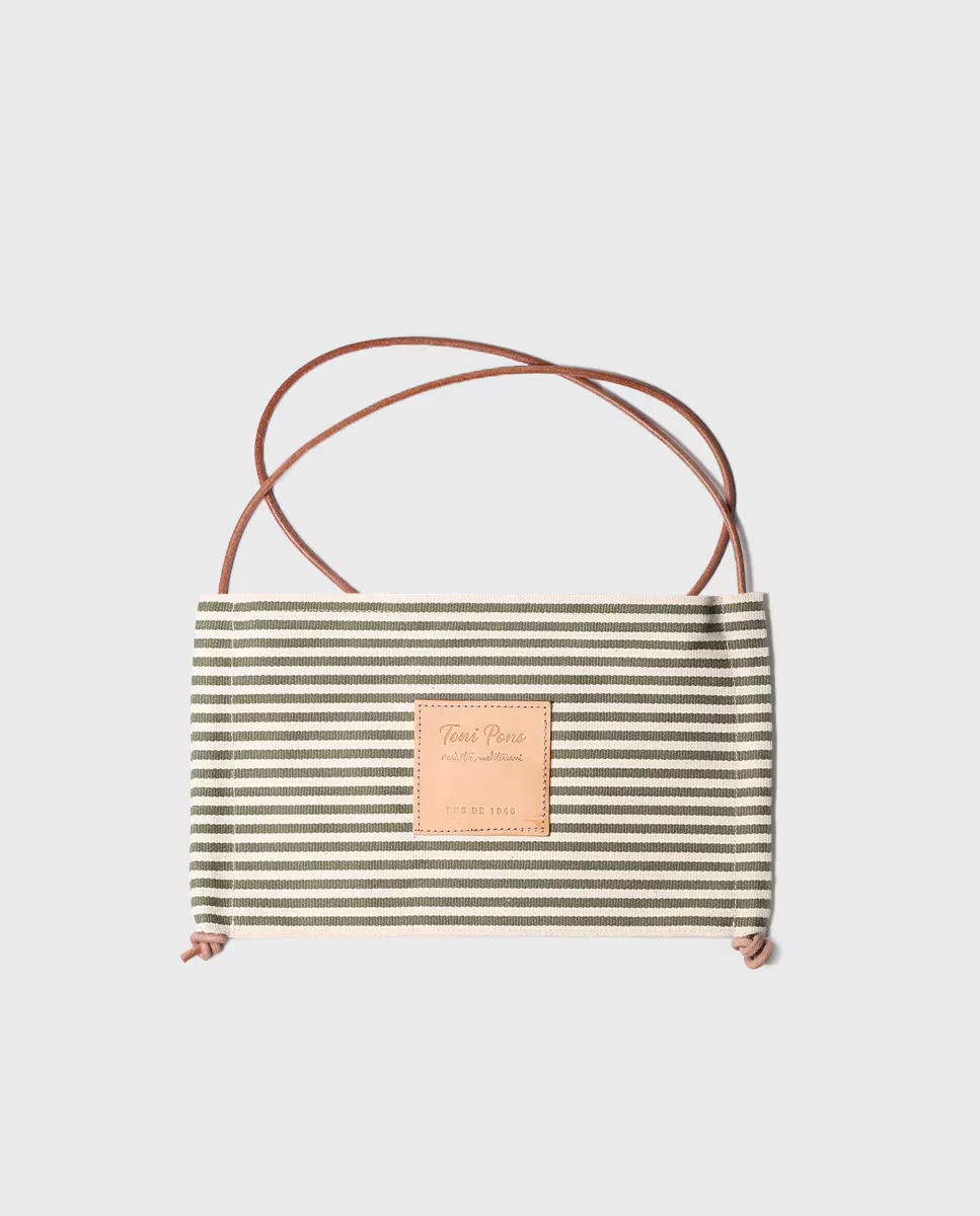 

Женская полосатая сумка через плечо из хлопка на молнии Toni Pons, цвет Kaki