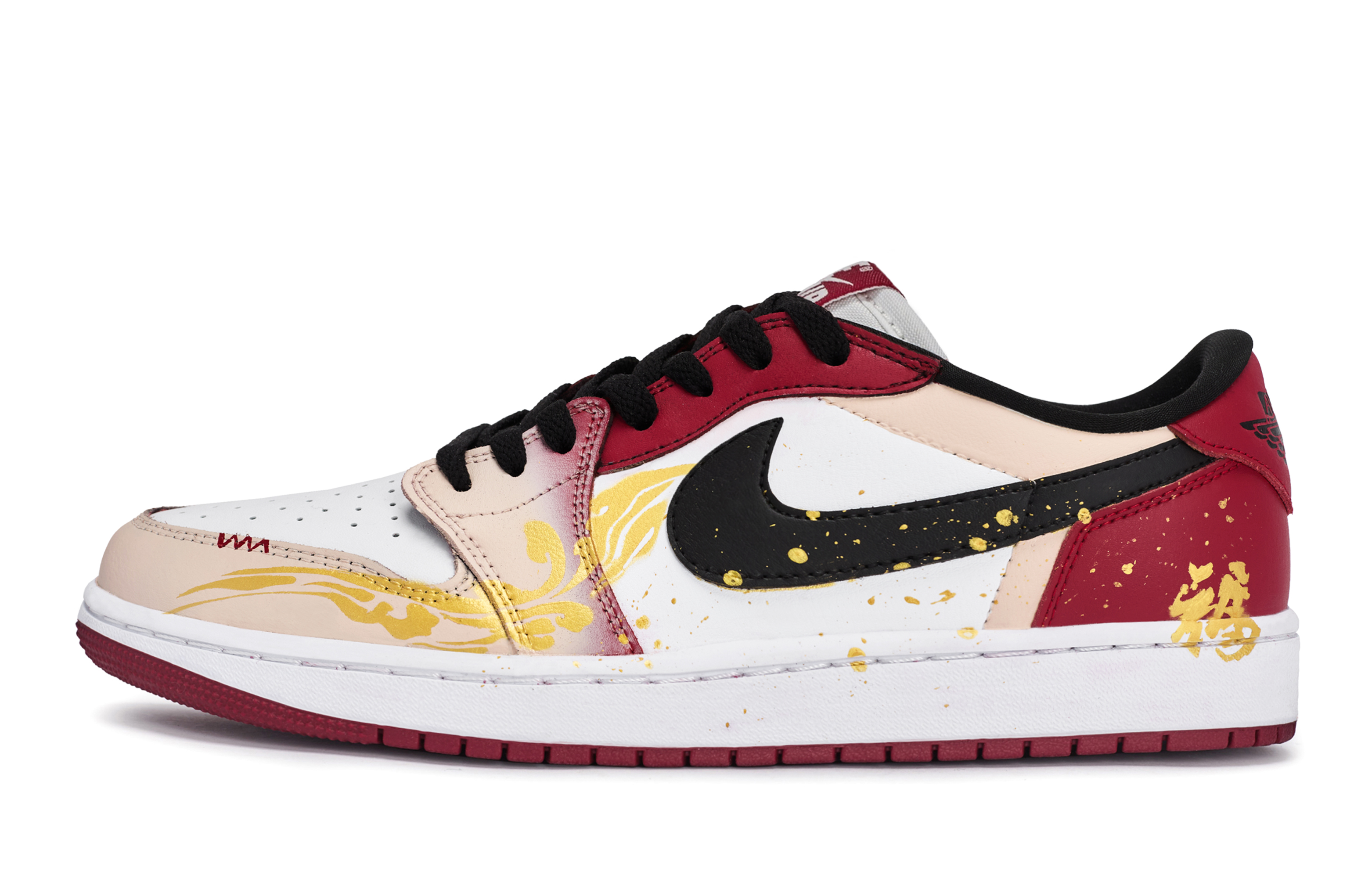 

Jordan Кроссовки Air 1 Walking Planet, Fu Yun Dan Jin, низкие, винтажные, баскетбольные, унисекс, черные, белые, красные, золотые