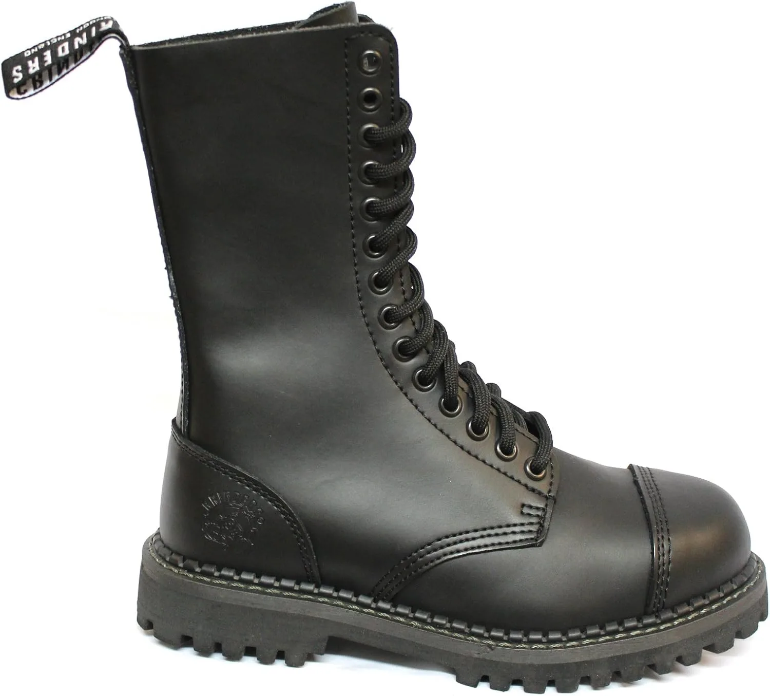 Ботинки Grinders Herald Unisex Ranger из черной кожи с металлическими носками и 14 женскими туфлями-штанами — фото 3