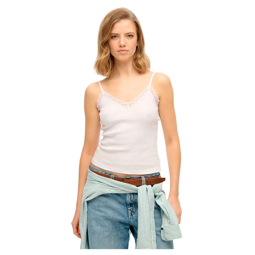 

Футболка без рукавов Superdry Essential Lace Trim, белый