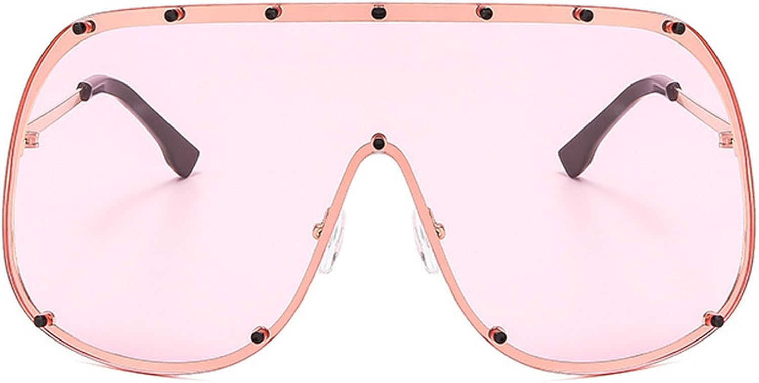 

Модные солнцезащитные очки большого размера класса люкс для женщин и мужчин, современная цельная оправа, солнцезащитные очки с защитой от УФ-излучения UV400 mincl, Light Pink