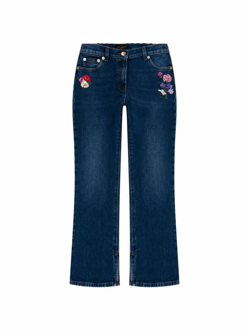 

Джинсы клеш с аппликацией Dolce&Gabbana, синий