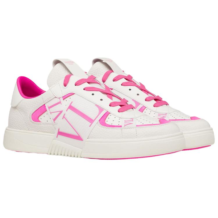 Valentino VL7N низкие стильные скейтбординг кроссовки мужские белые розовые — фото 4