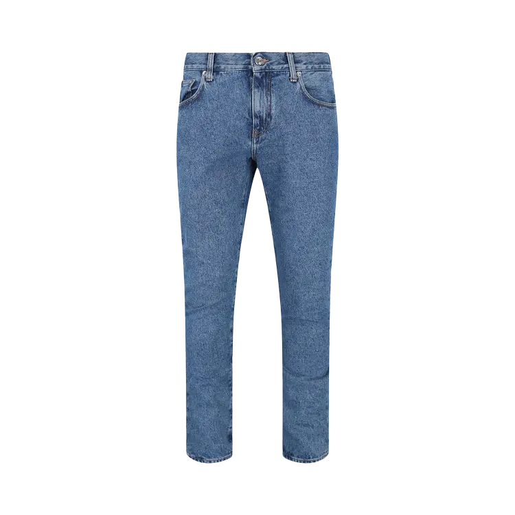 

Джинсы Off-White Diag Print Skinny 'Blue', синий