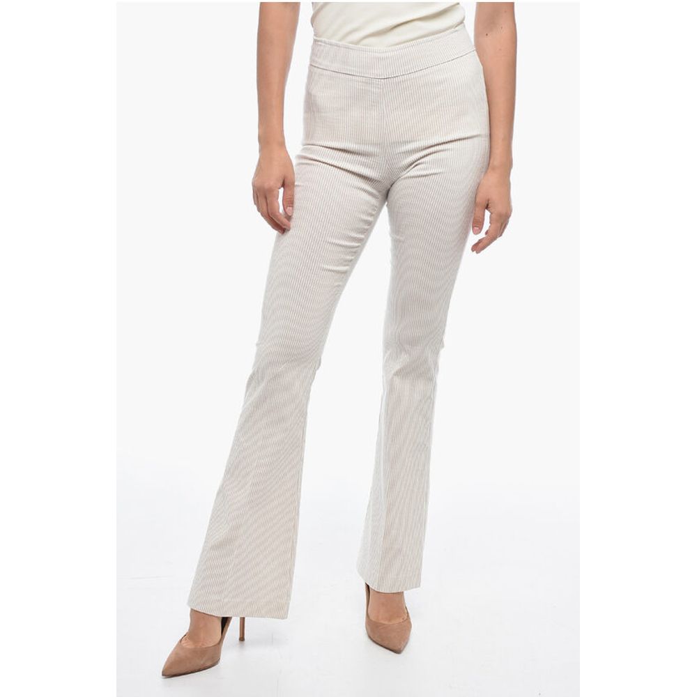 

Узкие полосатые брюки с расклешенным низом Avenue Montaigne, Beige