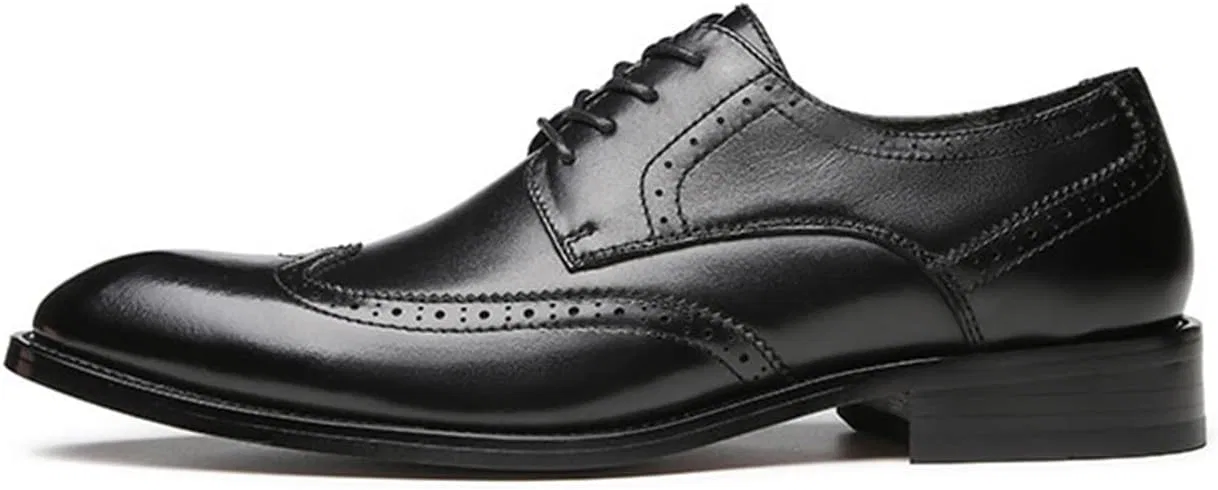 YUHAI Классическая форма Herrenschuhe zum Schnüren, Броги, Дерби, Бизнес-Kleiderschuhe, Черный-43 (UK8.5) — фото 2