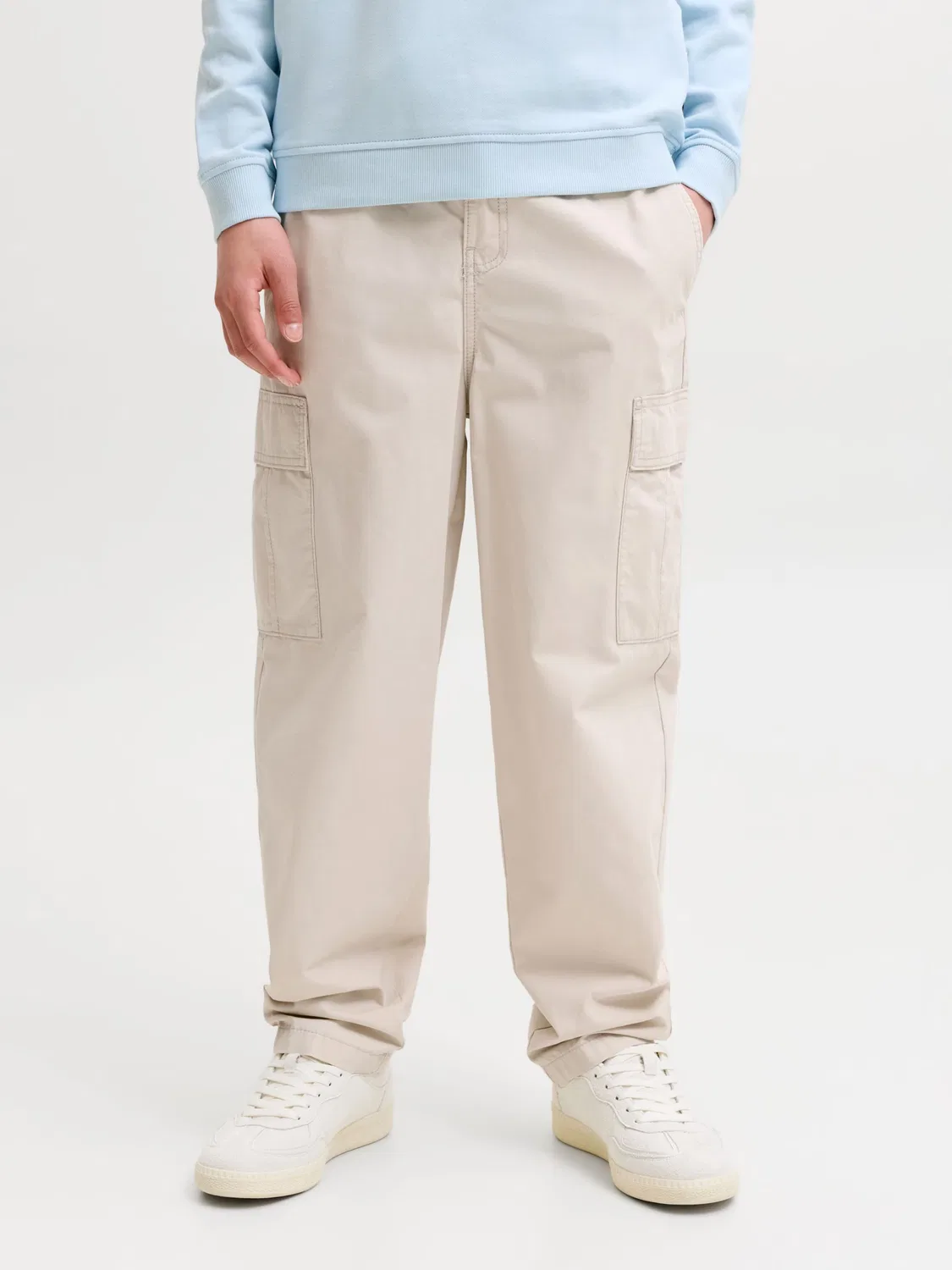 Обычные брюки 'JPStevan Crisp' Jack & Jones Junior, Light Grey — фото 3