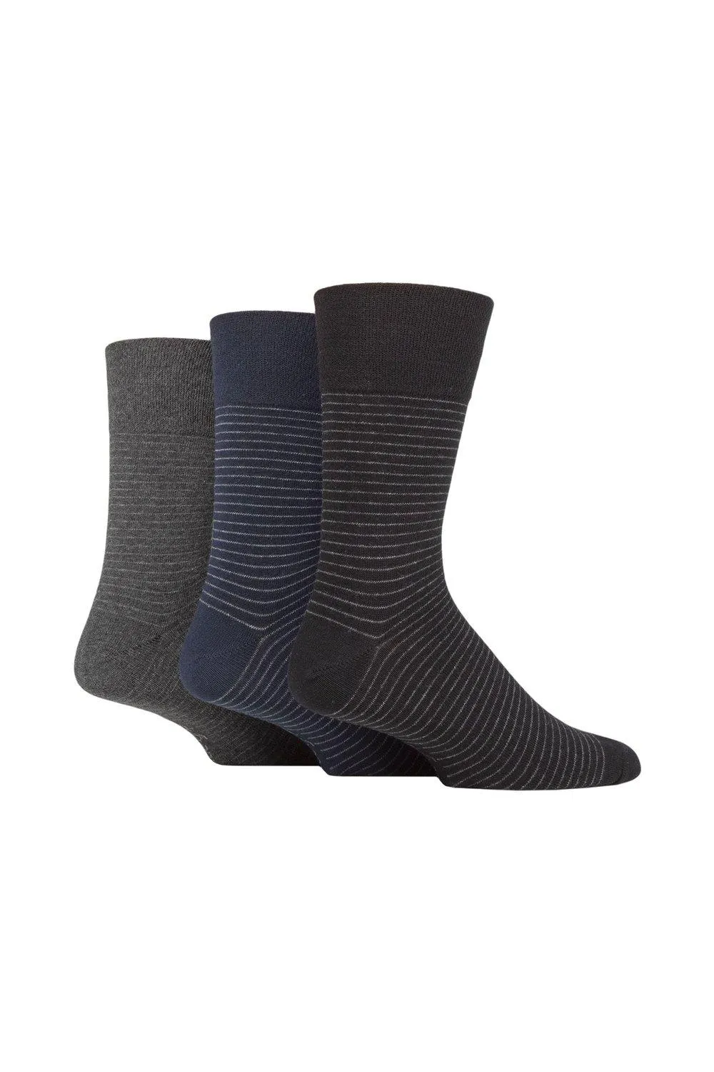

3 пары носков с узором Argyle и в полоску SOCKSHOP Gentle Grip, серый