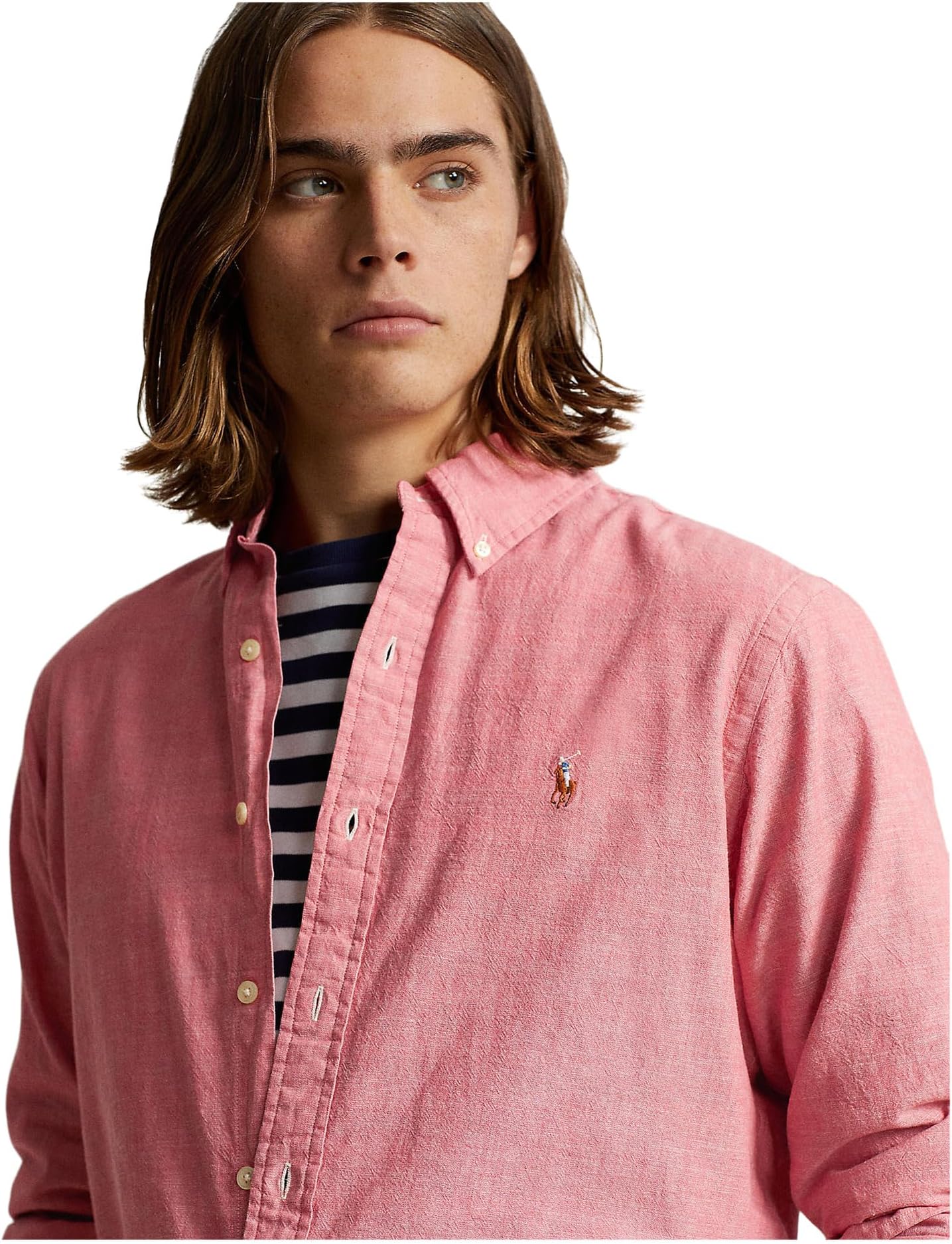 Рубашка Polo Ralph Lauren Classic Fit Chambray Shirt, красный — фото 3