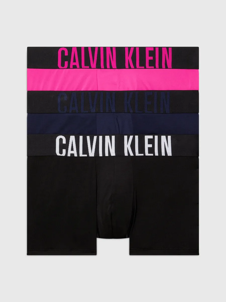 

Calvin Klein Underwear Трусы "TRUNK 3PK" (в упаковке 3 шт.), с эластичным поясом с логотипом, цвет Hot Pink, Black, Blue Shadow