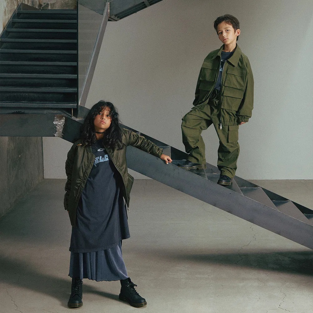 Детское платье-футболка Super-Oversized серо-голубого цвета от Mars Lander