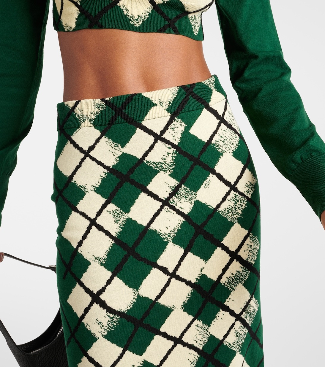Юбка миди Burberry хлопок клетка Ivy — фото 4
