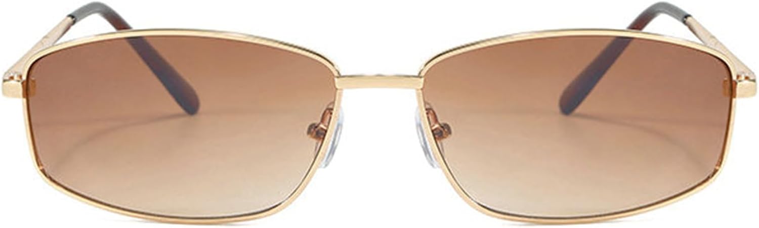 

Солнцезащитные очки Willochra Retro Small Rectangle Metal Frame для женщин, модные, сине-розовые линзы, защита от УФ-излучения UV400, для мужчин, в стиле панк, F28, C5