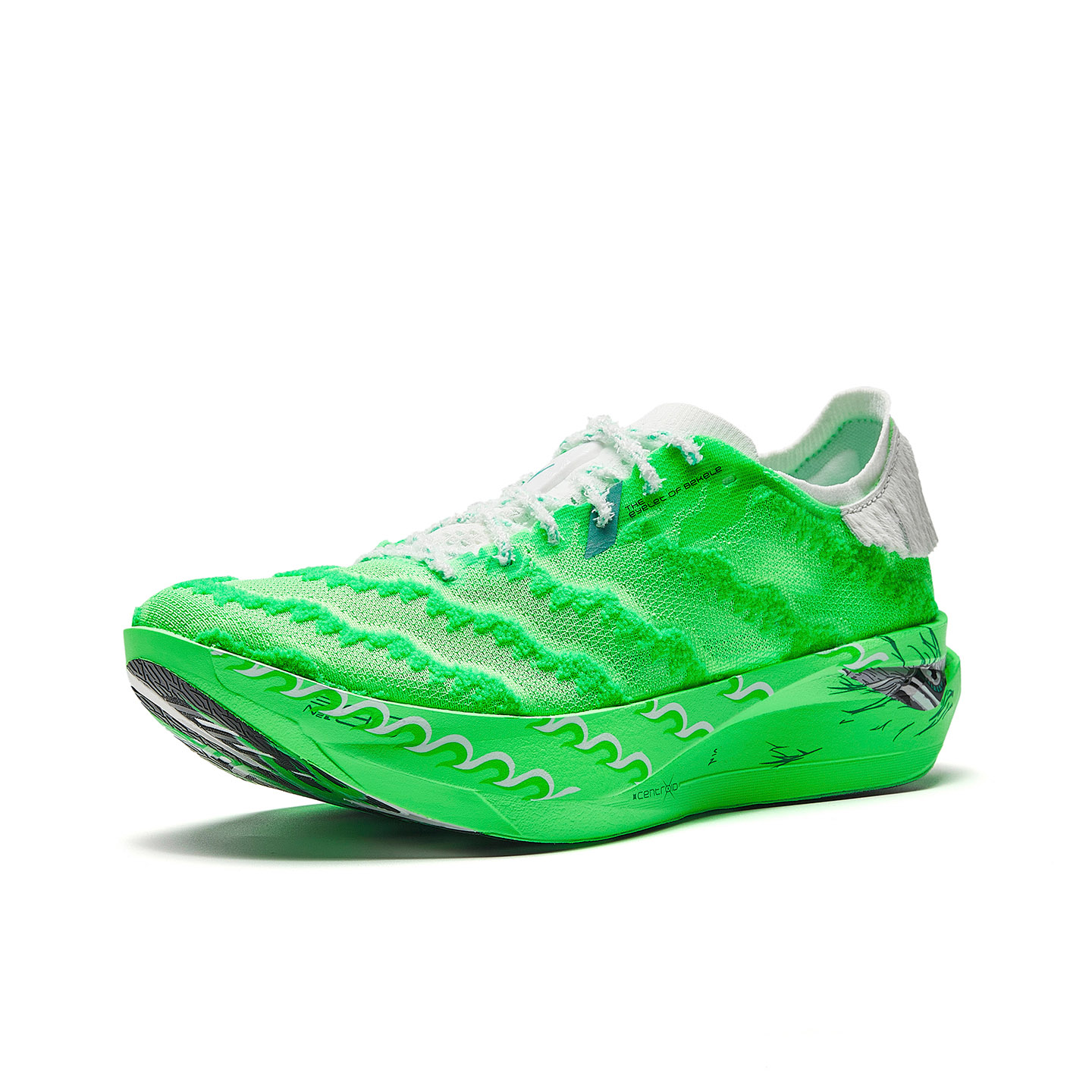 ANTA C202 G9 2 Cushioning Slip Resistant Low top Carbon Plate мужские марафонские кроссовки Fluorescent Flash Green — фото 4