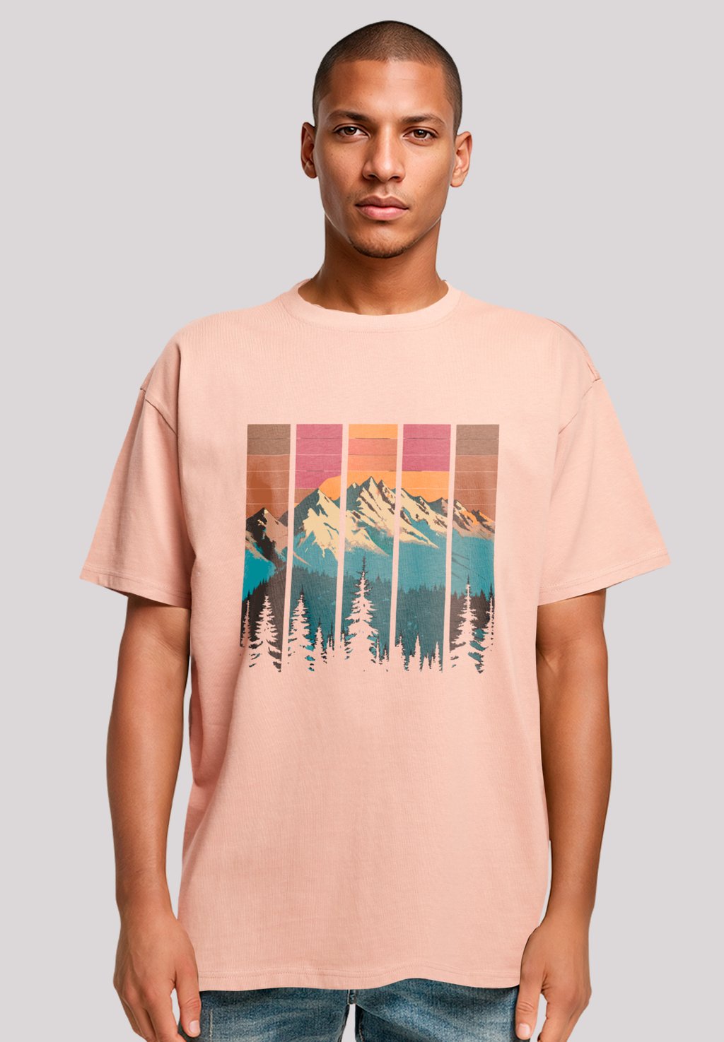 

Футболка с принтом BERG SONNENUNTERGANG RETRO F4NT4STIC, светло-розовый