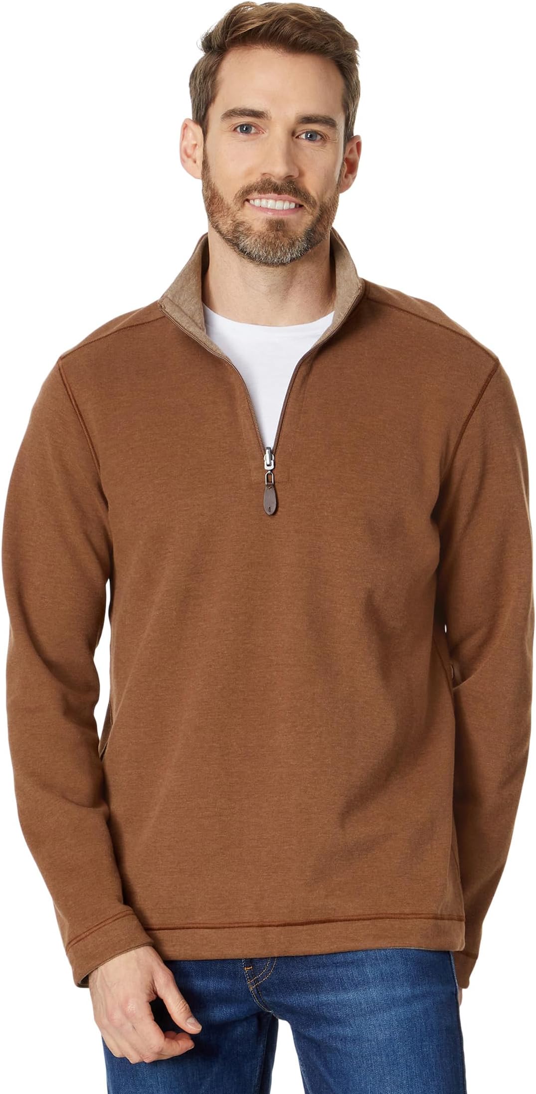 

Свитер Reversible 1/4 Zip Johnston & Murphy, цвет Rust/Oatmeal