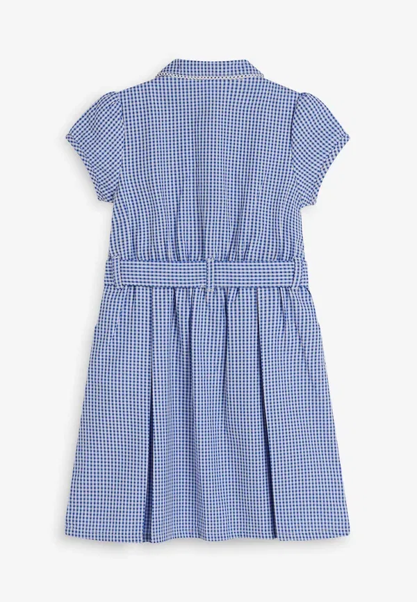 Платье-рубашка с бантом Gingham Next, синий — фото 3