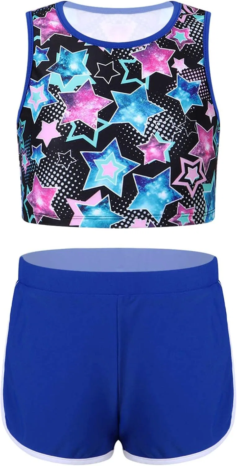 Детский спортивный костюм топ и шорты Loloda, 2 предмета, Navy_blue