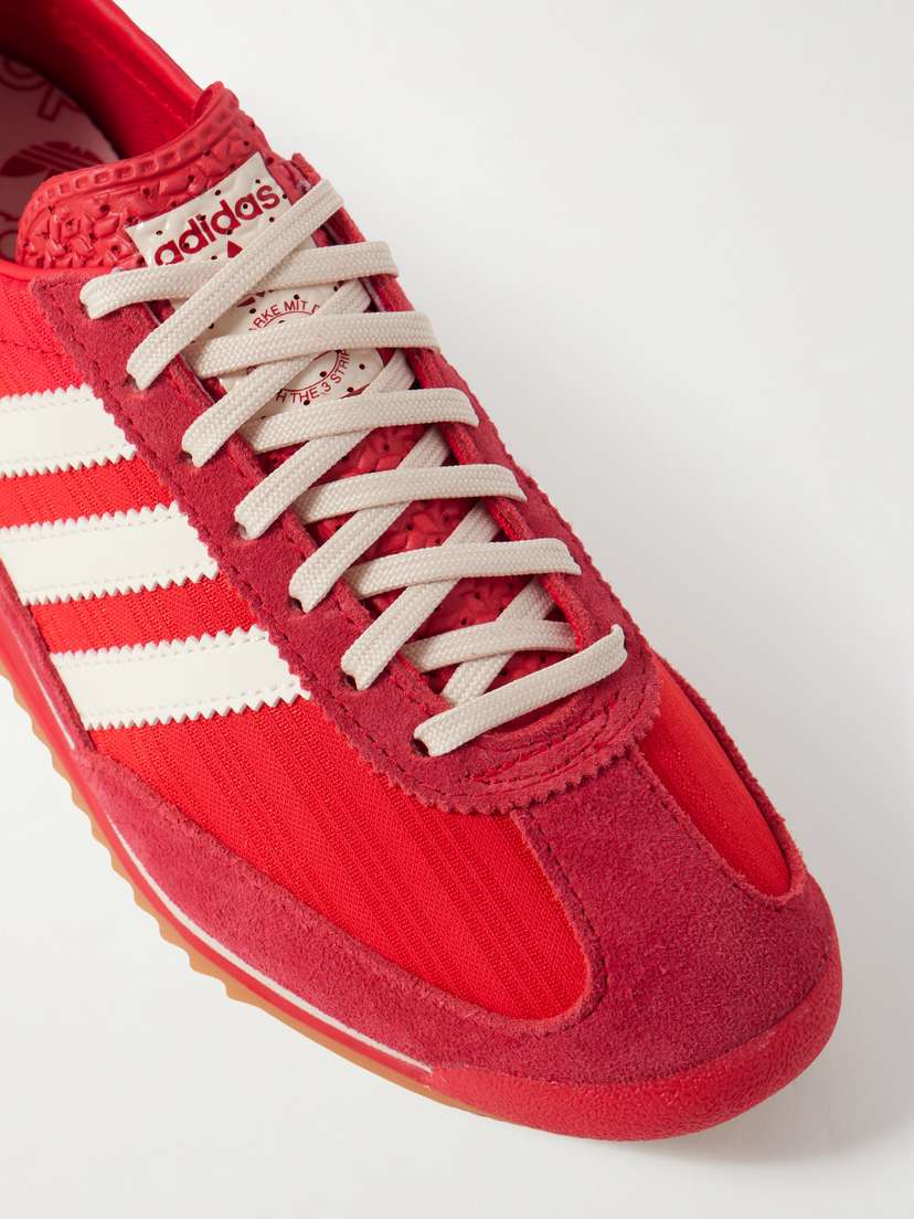 Кроссовки Sl 72 og из замши и нейлона с кожаной отделкой Adidas Originals, красный — фото 4
