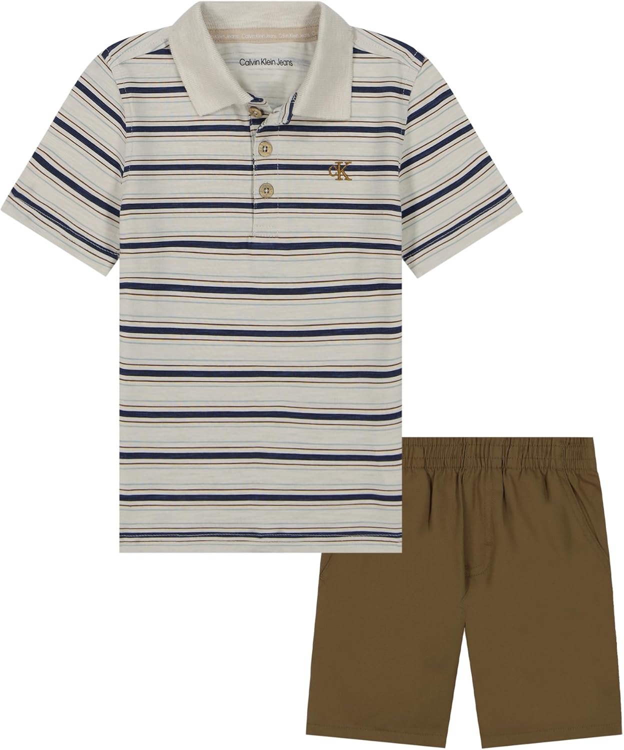 

Комплект из двух поло Calvin Klein для мальчиков, Nautical Stone/Lead Gray