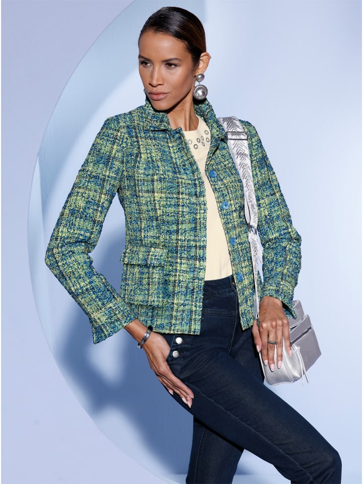 

Creation L Блейзер букле с узором шампанского и яблока