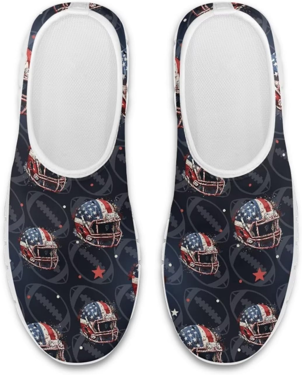 

Мужские повседневные слипоны, комфортная обувь для путешествий и прогулок, легкие, нескользящие, для активного отдыха и спорта, кроссовки для бега, размеры США 5-14 Qoiuvncy, Rugby Helmets Us Flag