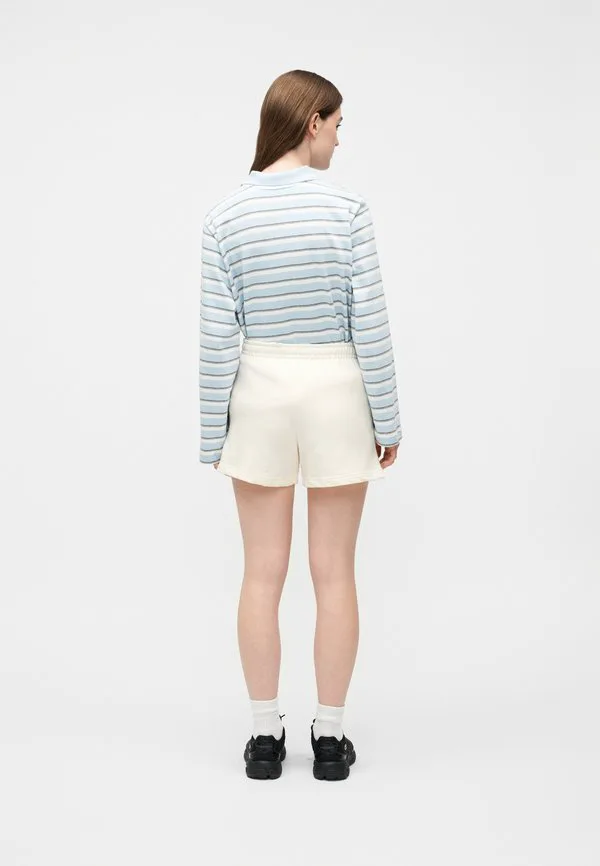 Флисовые короткие спортивные штаны Lacoste, Flour, однотонные, синие — фото 3