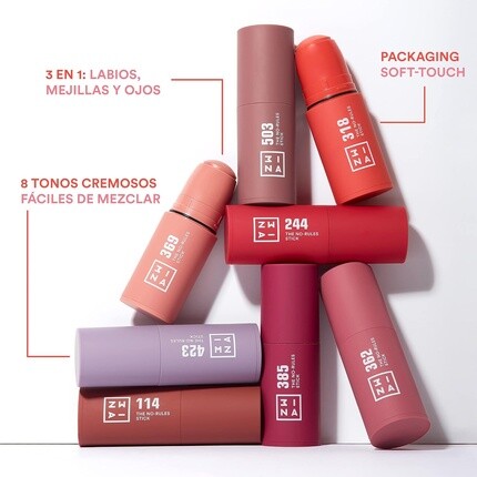 3INA MAKEUP The No Rules Stick 318 Коралловые румяна в стике Матовые с гиалуроновой кислотой Кремовые румяна для естественного результата Веганский продукт Не тестируется на животных 1 шт — фото 3
