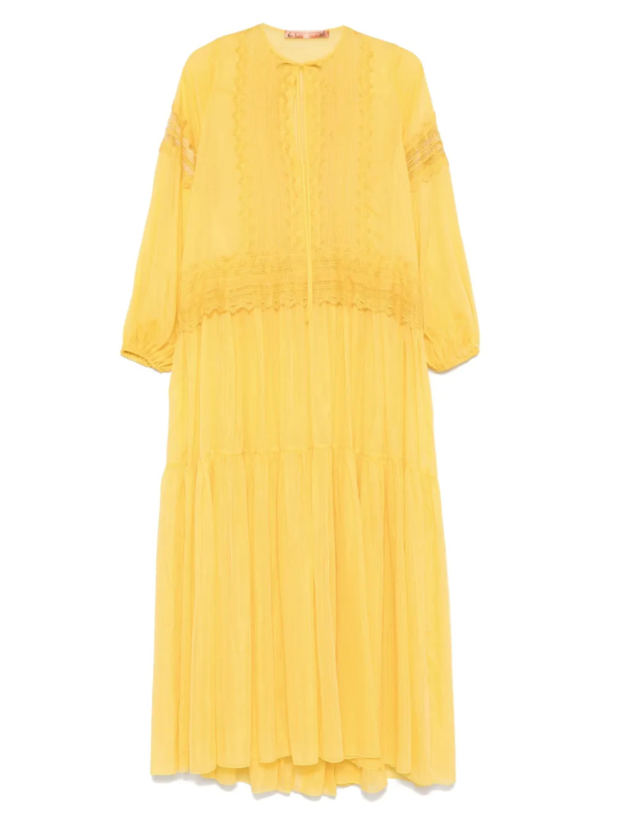 

Платье макси с вышивкой Ermanno Scervino, желтый