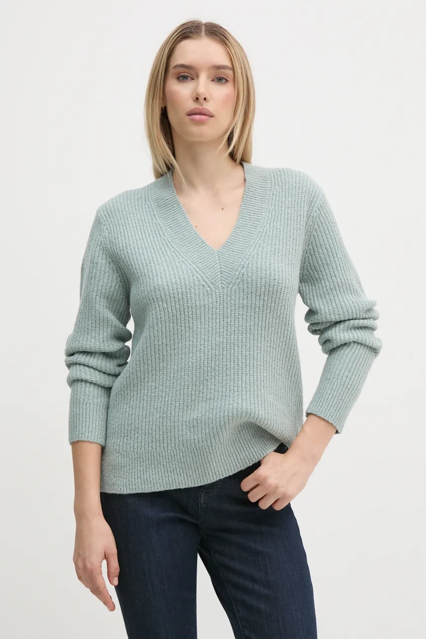 

Свитер из смесовой шерсти Calvin Klein, бирюзовый