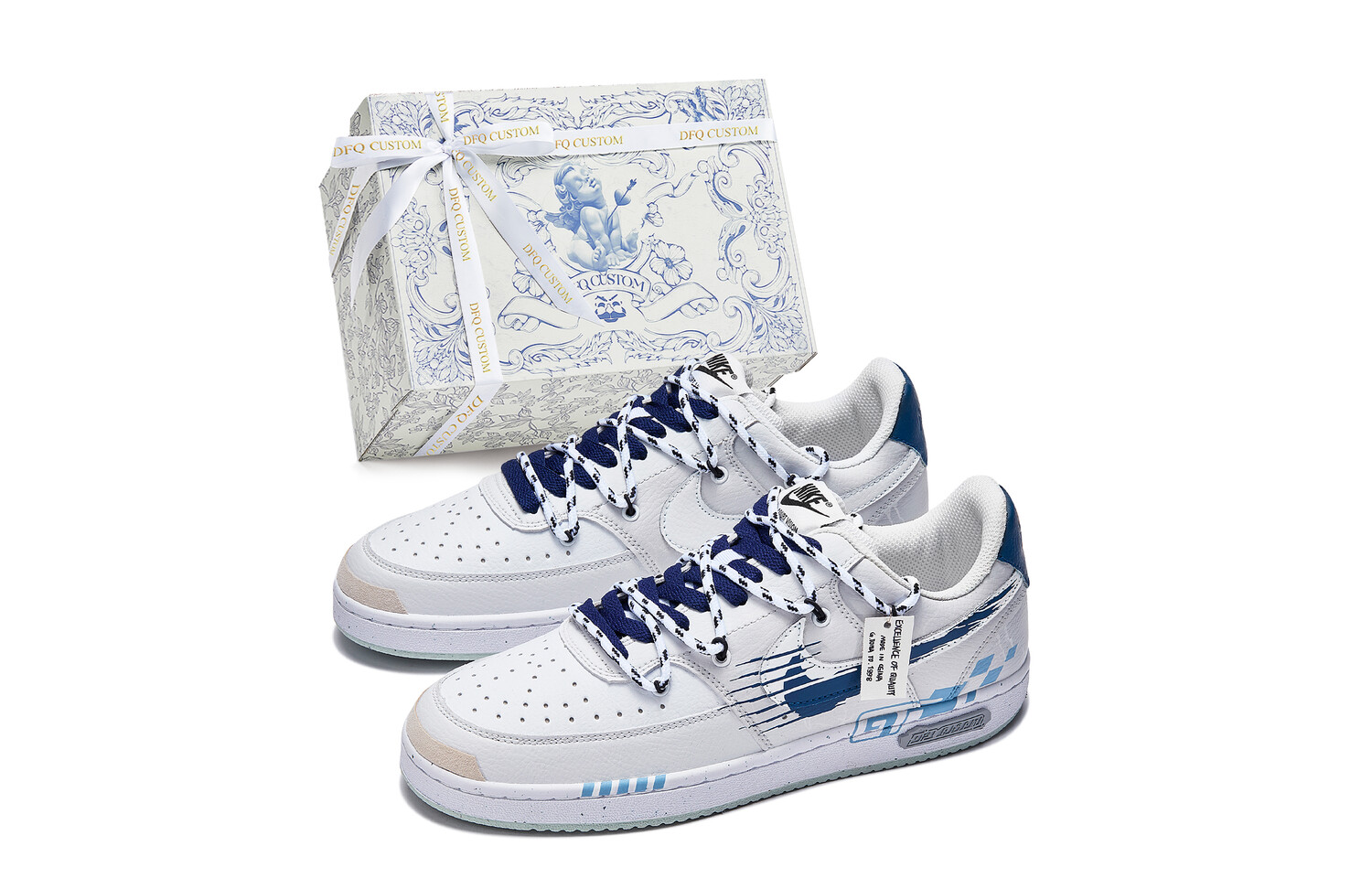 

Кроссовки Nike Court Vision 1 Skateboarding Shoes Men Low-top Blue/white, синий/белый