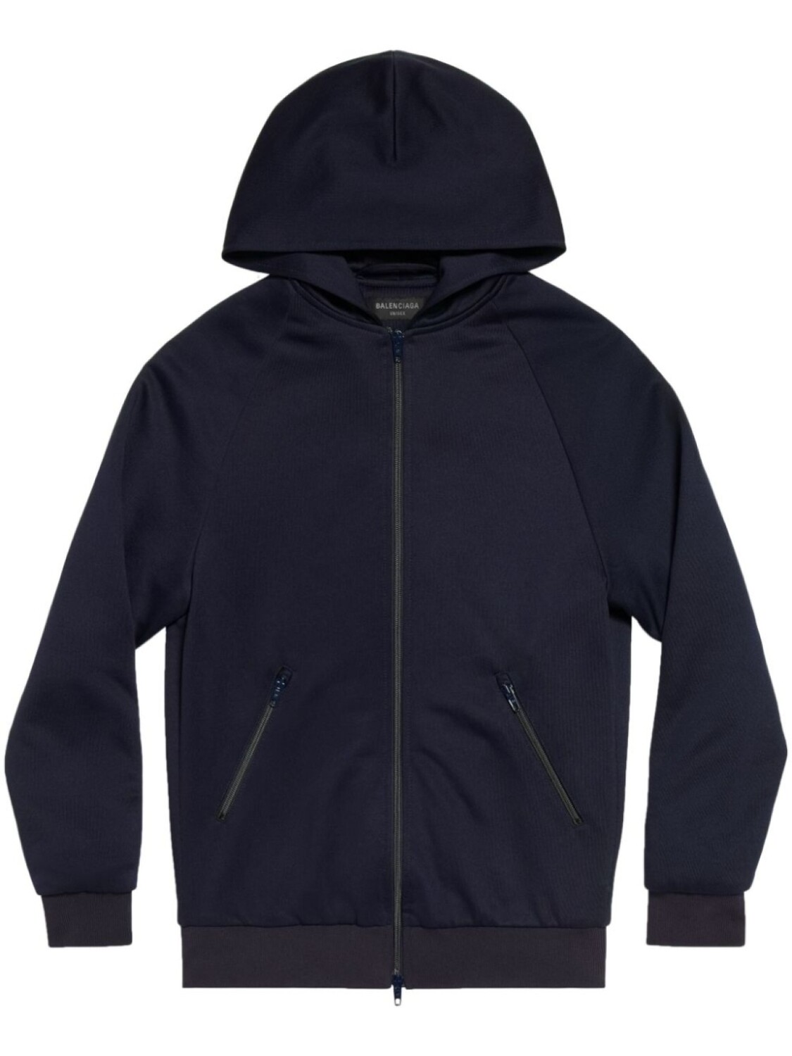 

Balenciaga logo-print zip-up hoodie, синий