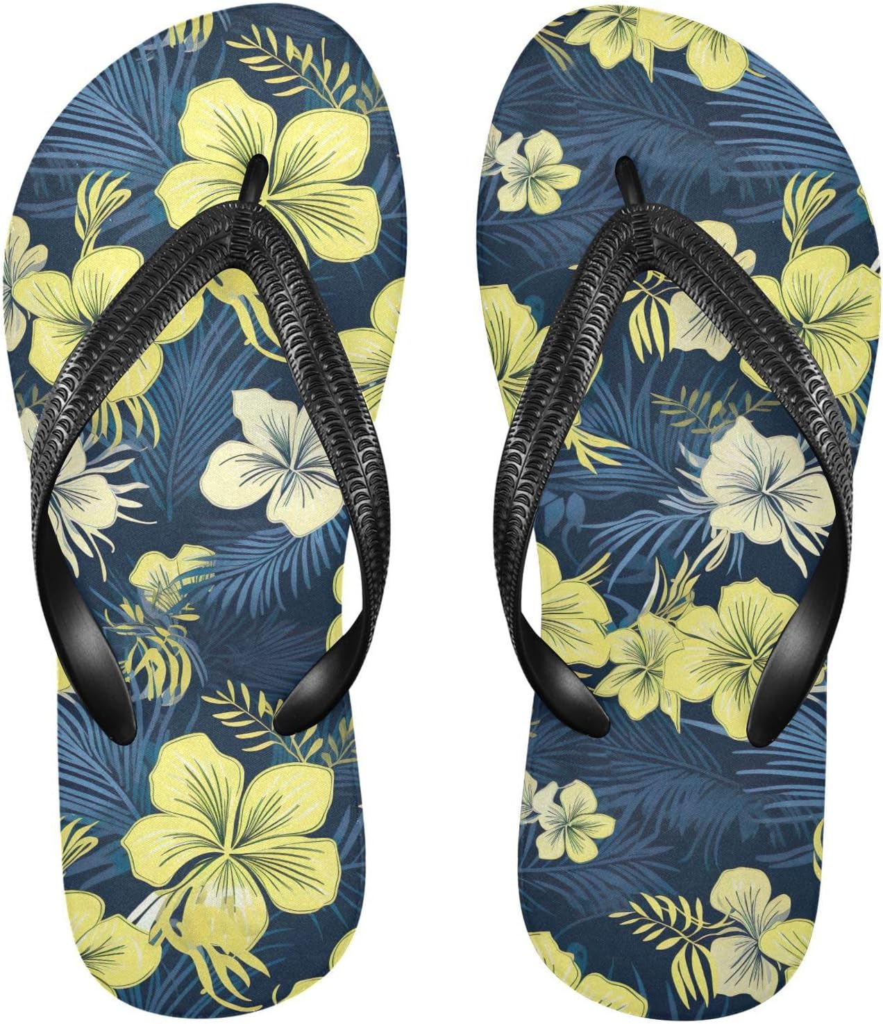 

SPRIPORT Желтые шлепанцы с цветочными пальмами для женщин и мужчин, удобные повседневные шлепки на танкетке с амортизирующей стелькой, нескользящей резиновой подошвой, летние пляжные сандалии для прогулок