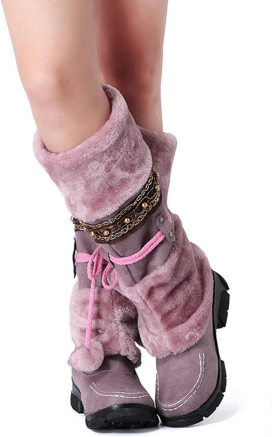 

Женские сапоги Hbeylia до середины голени, серебро