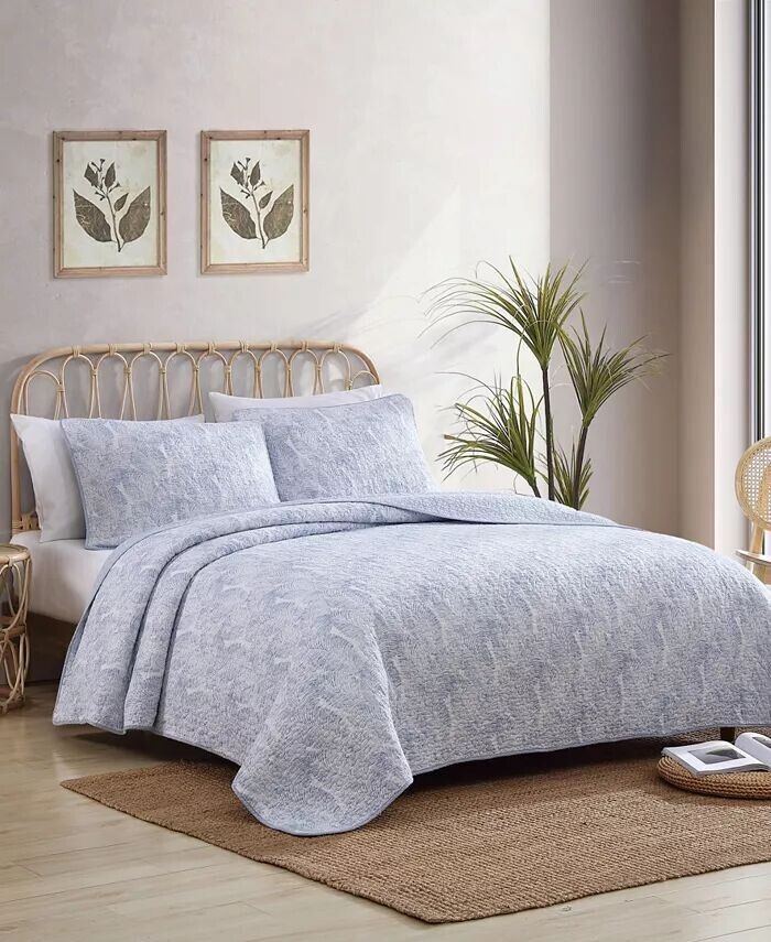 

Tommy Bahama Потертые водяные листья, 3 шт. Комплект одеял, King Tommy Bahama Home, серый