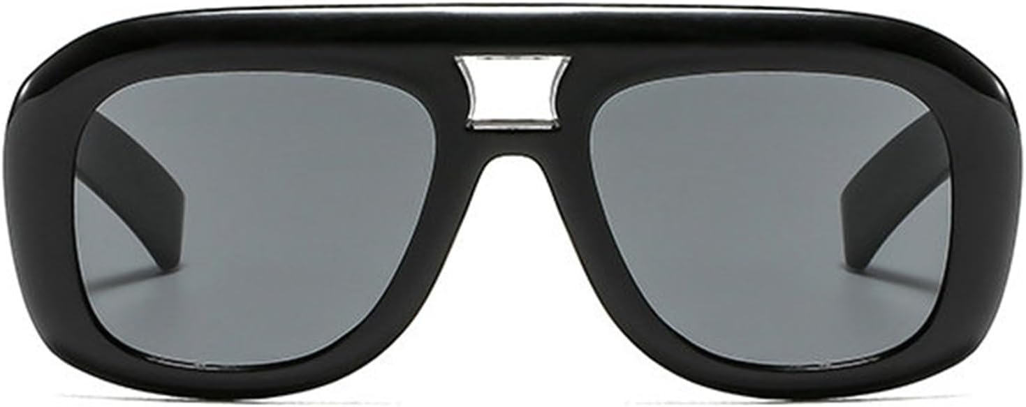 

Солнцезащитные очки Willochra Retro с двойной перемычкой, квадратной формы, модные, градиентные, с защитой от УФ-излучения UV400, мужские солнцезащитные очки-пилот, черные, C1