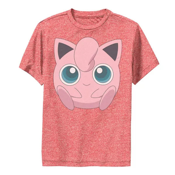 

Футболка с изображением сидящего покемона Jigglypuff для мальчиков Licensed Character, цвет red heather