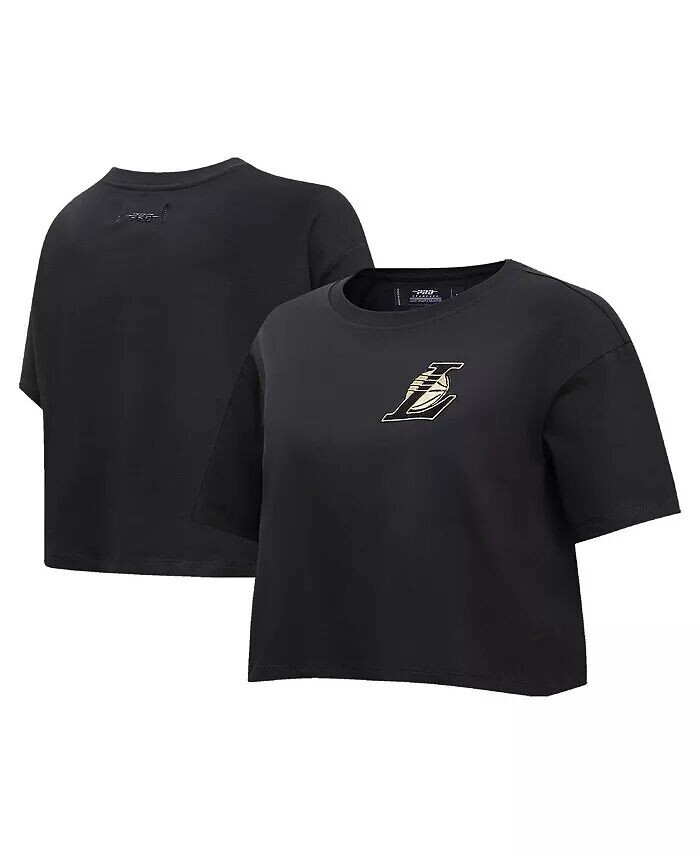 

Женская черная футболка Los Angeles Lakers Holiday Glam Boxy Pro Standard