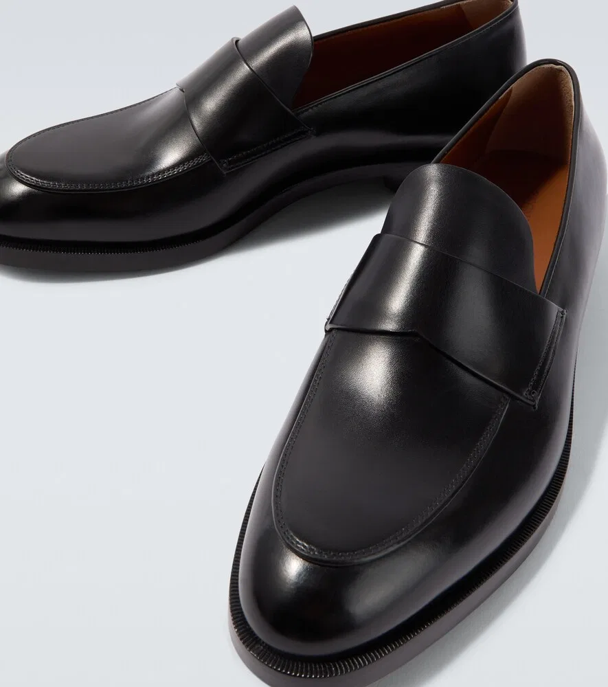 Кожаные лоферы Zegna, черный — фото 3