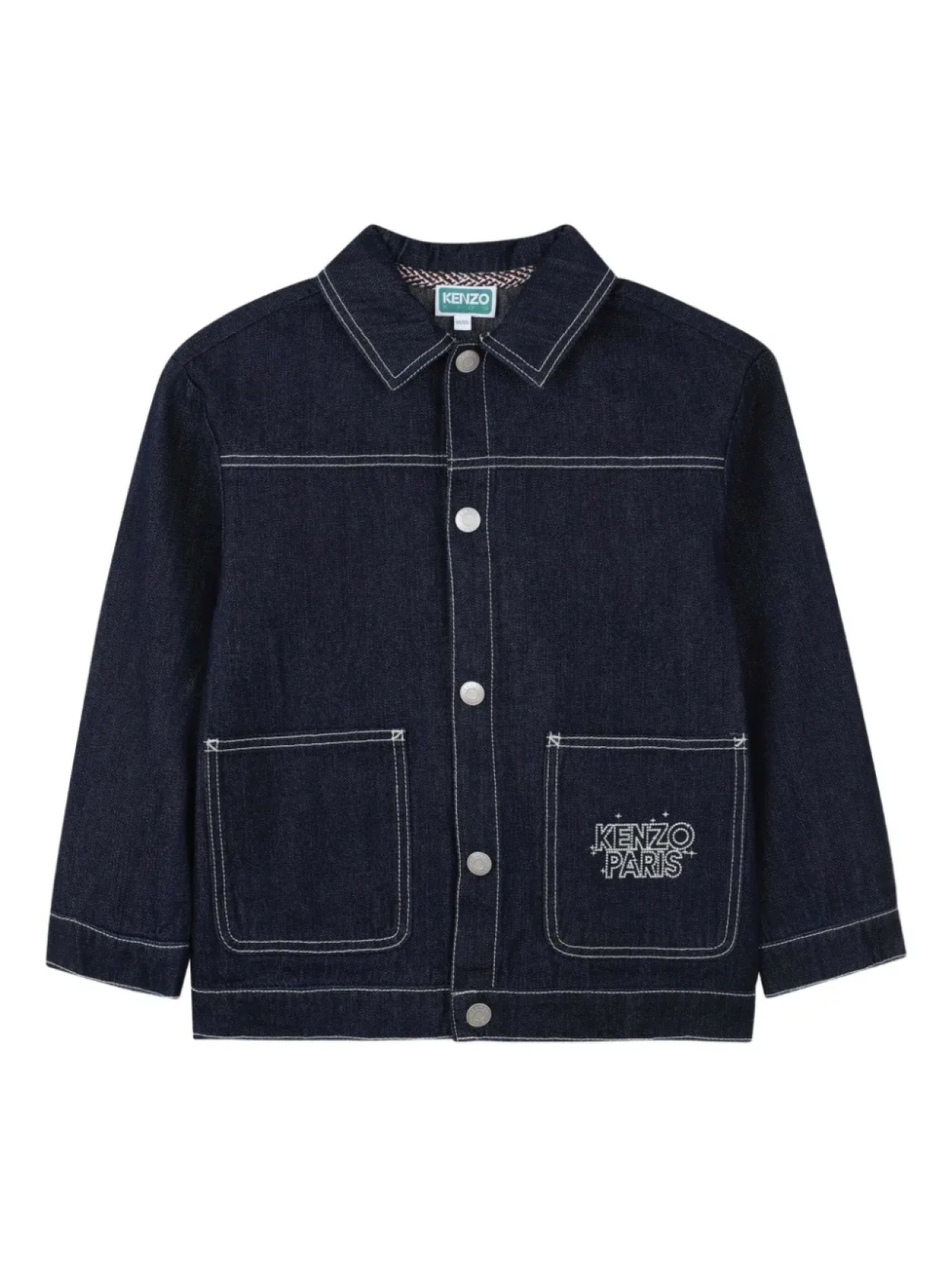 

Kenzo Kids джинсовая куртка с вышивкой, синий