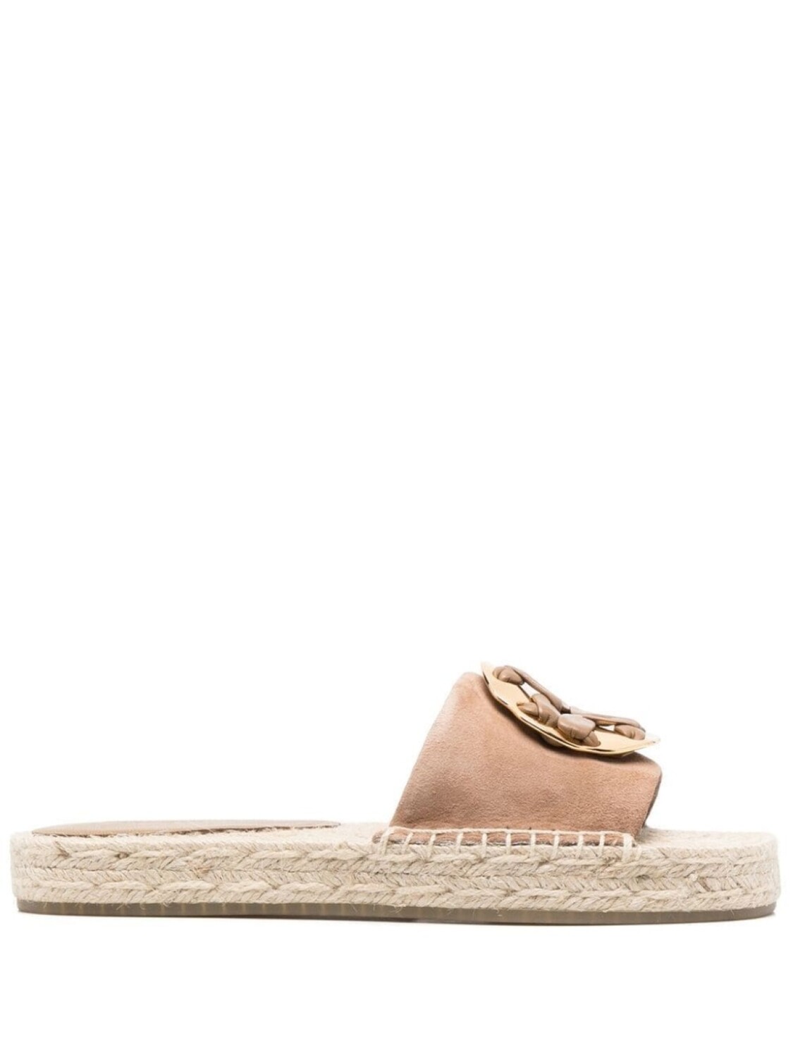 

Tory Burch Woven Double T espadrille slide, коричневый