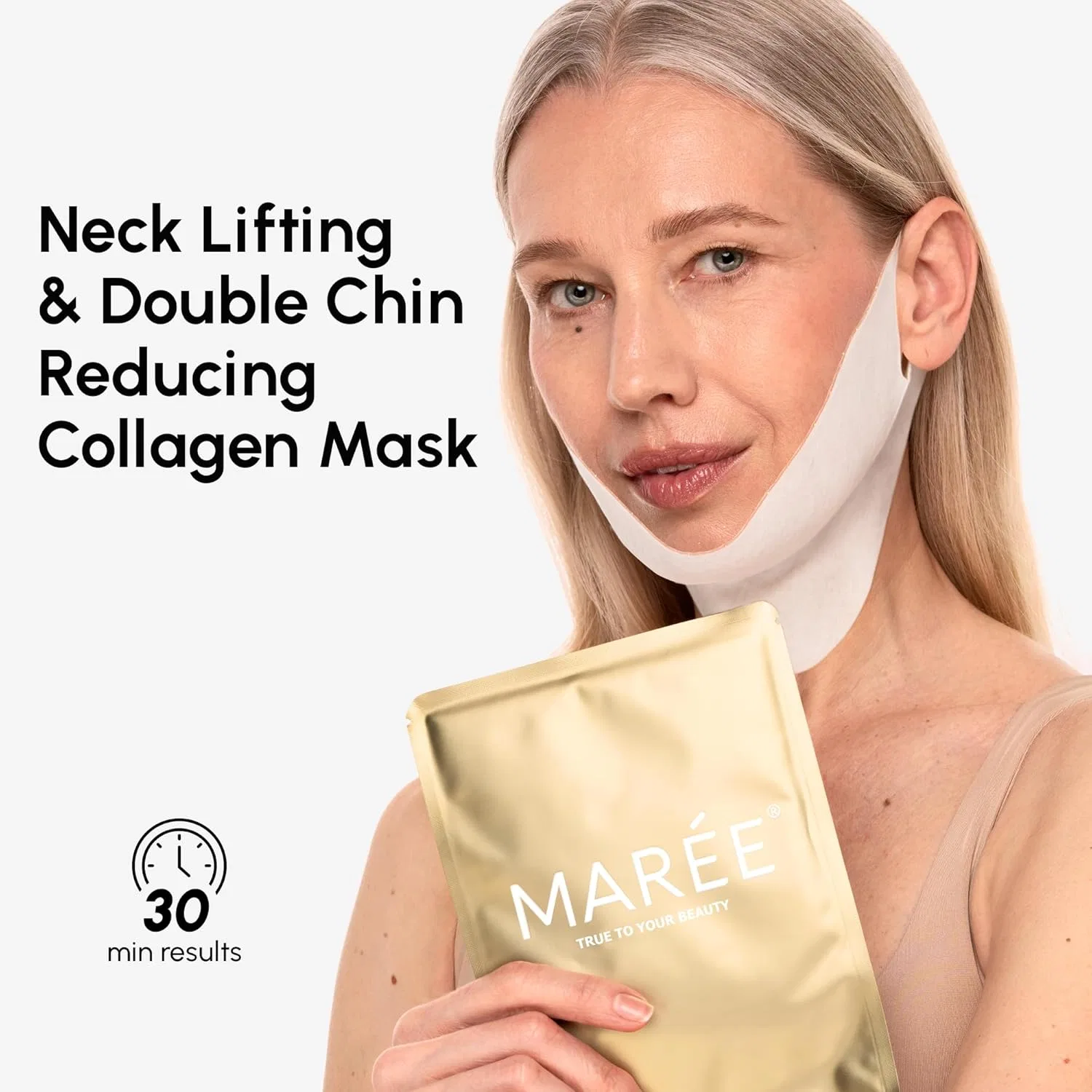 Маска для лица Maree — V-Line Lifting Mask 24K Gold коллагеновая — фото 4
