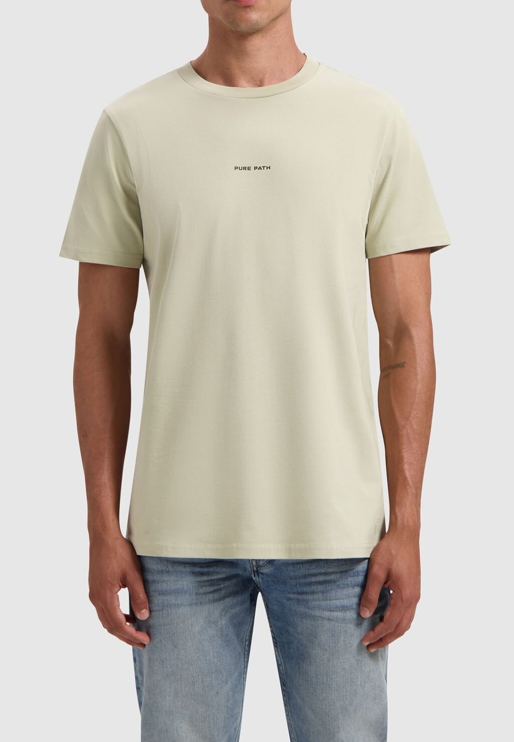 

Футболка с принтом REGULAR FIT CREWNECK Pure Path, хаки