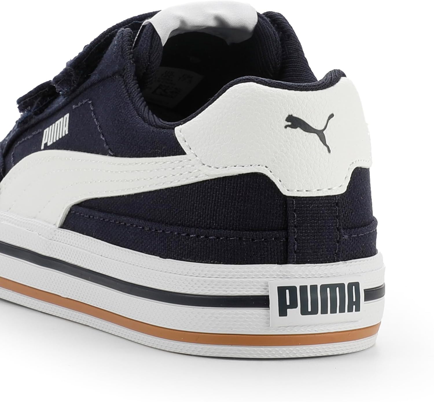 Детские кроссовки PUMA Suede с двумя застежками, белый/синий/темно-синий — фото 3