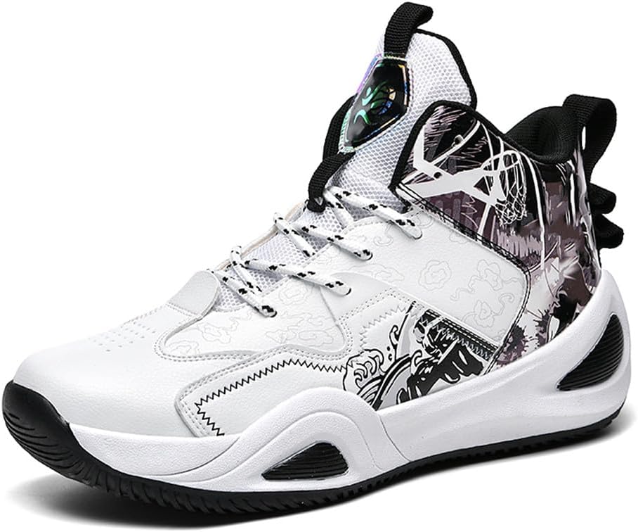 

Кожаные баскетбольные кроссовки MAUGELY для женщин и мужчин, универсальные, дышащие, спортивные беговые кроссовки для студентов, практических занятий и соревнований, белый