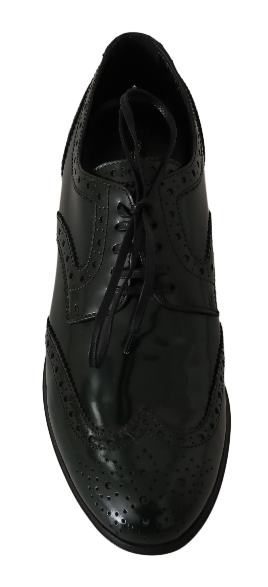 Элегантные зеленые броги Oxford Wingtip Flats Dolce & Gabbana — фото 4