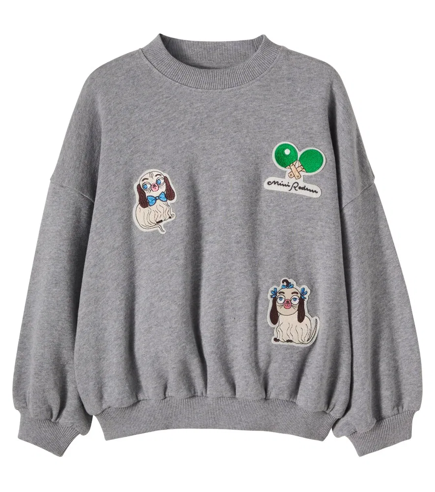 Толстовка Minibabies с нашивками Mini Rodini, серый