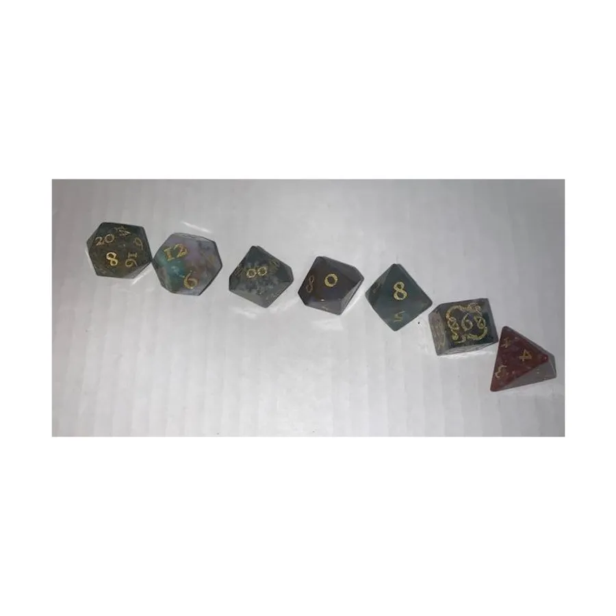 

Набор Poly Set — Драконик, индийский агат с золотом (7), Semi Precious Stone Dice (Level Up Dice)