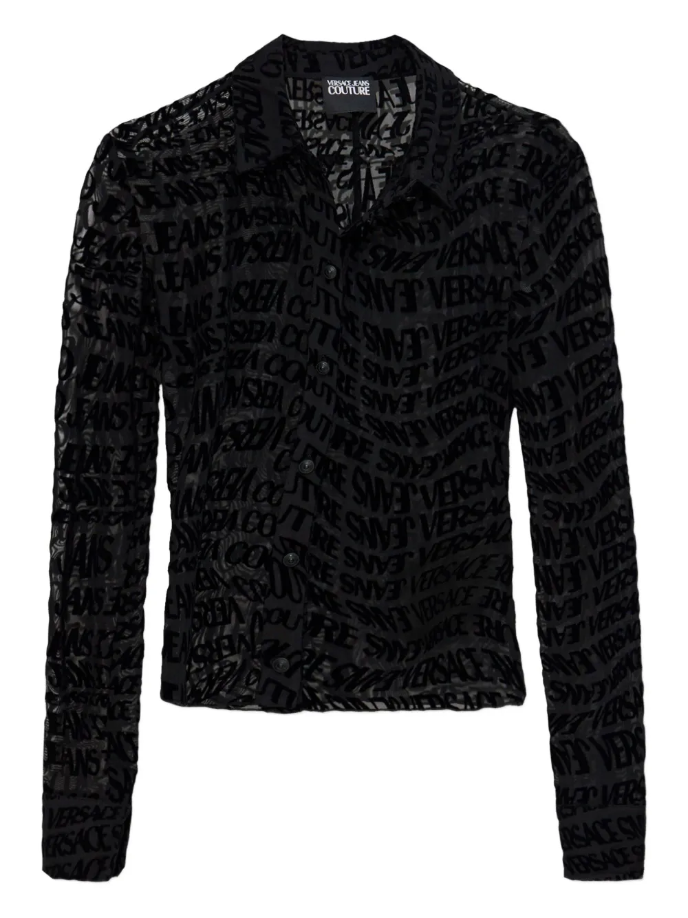 

Прозрачная рубашка с логотипом Versace Jeans Couture, черный