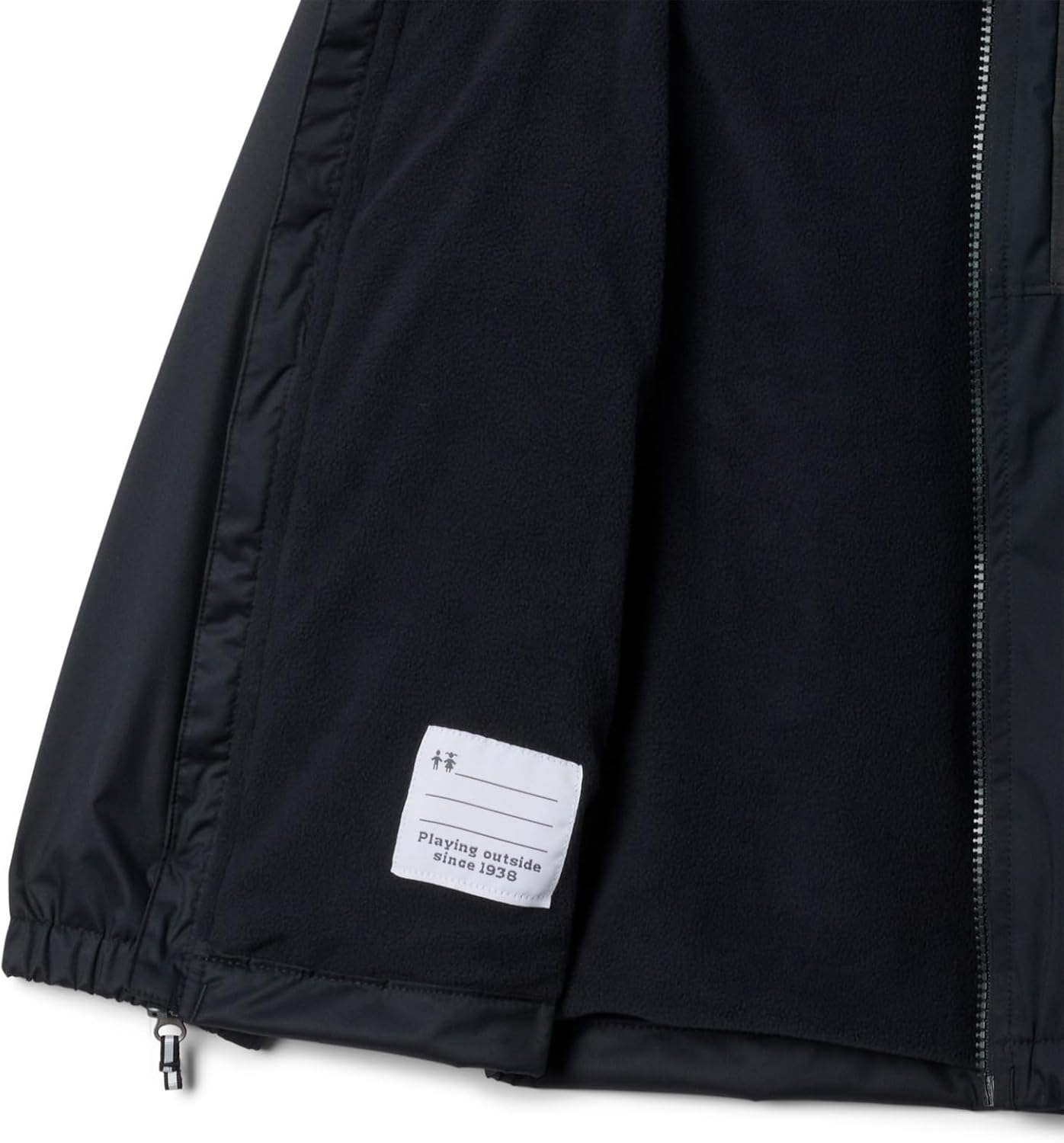 Куртка Columbia boys Rainy Trails II с флисовой подкладкой, Black/Black Slub — фото 3